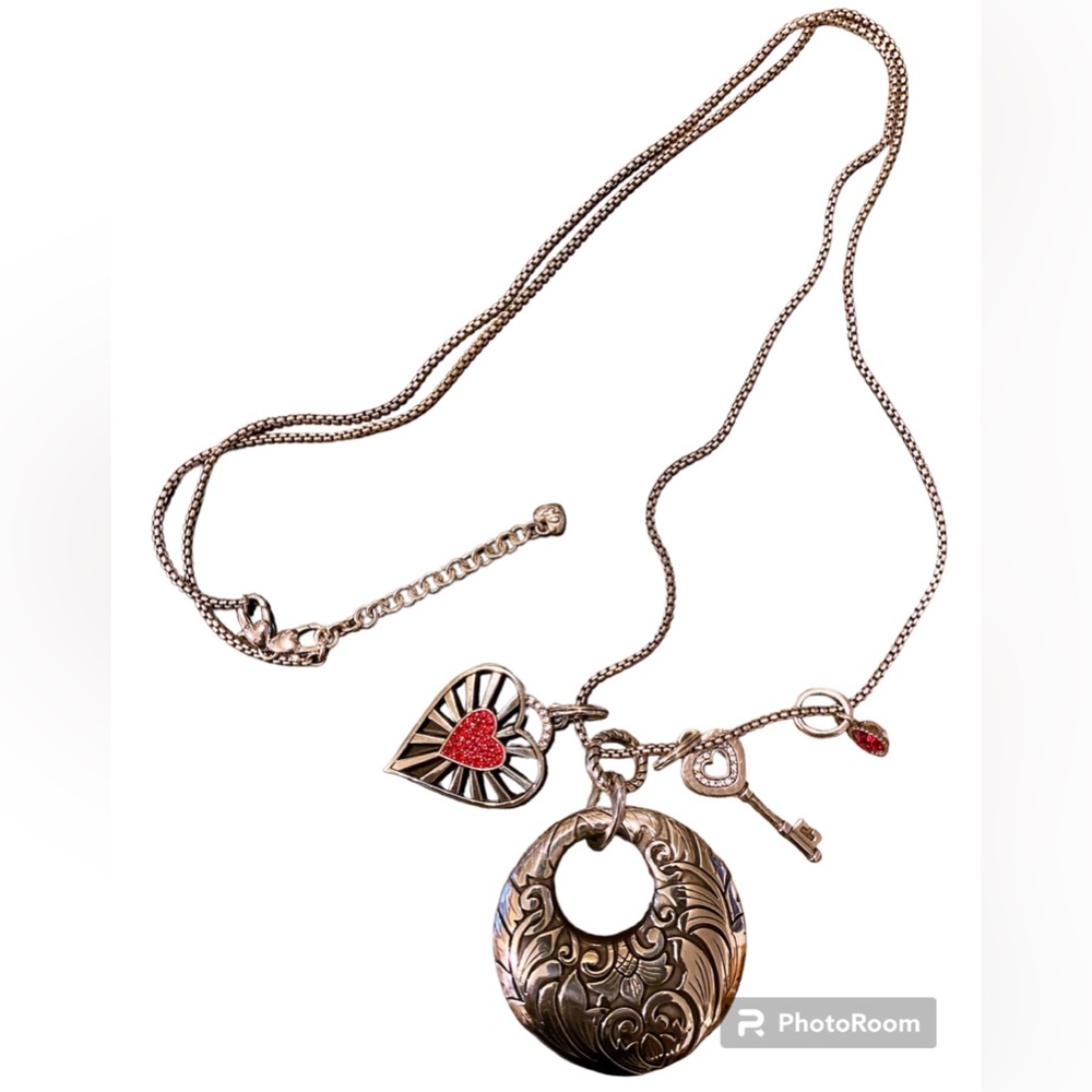 ❤️Brighton~My Heart Unlocked Necklace Sterling Silver Added Amulet Pendant 18”